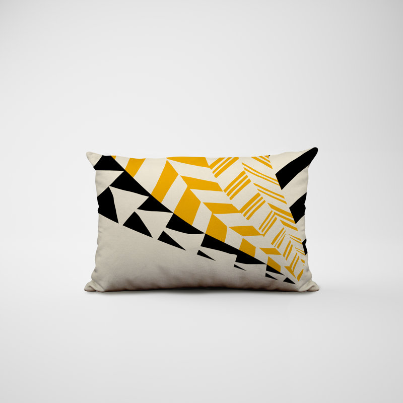 Housse et insert de coussin rectangulaire intérieur / extérieur en mélange de polyester / polyester Ikom, Jaune
