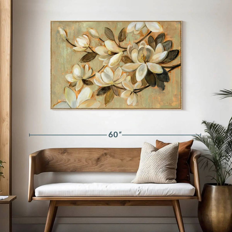 Magnolia Simplicity, Floating Frame Natural Wood, 46" X 31"