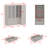 Modern Corner Wardrobe With Glass Doors, Ample Storage, And Gold Hardware - Two-Pack Shipping