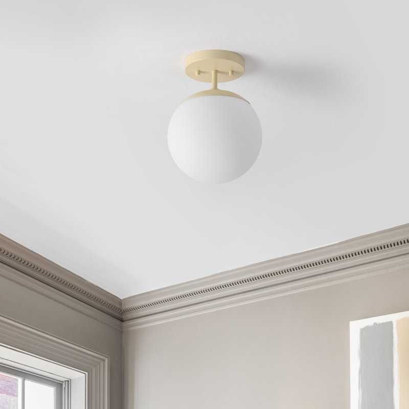 Statler Glass Semi Flush Mount, Beige