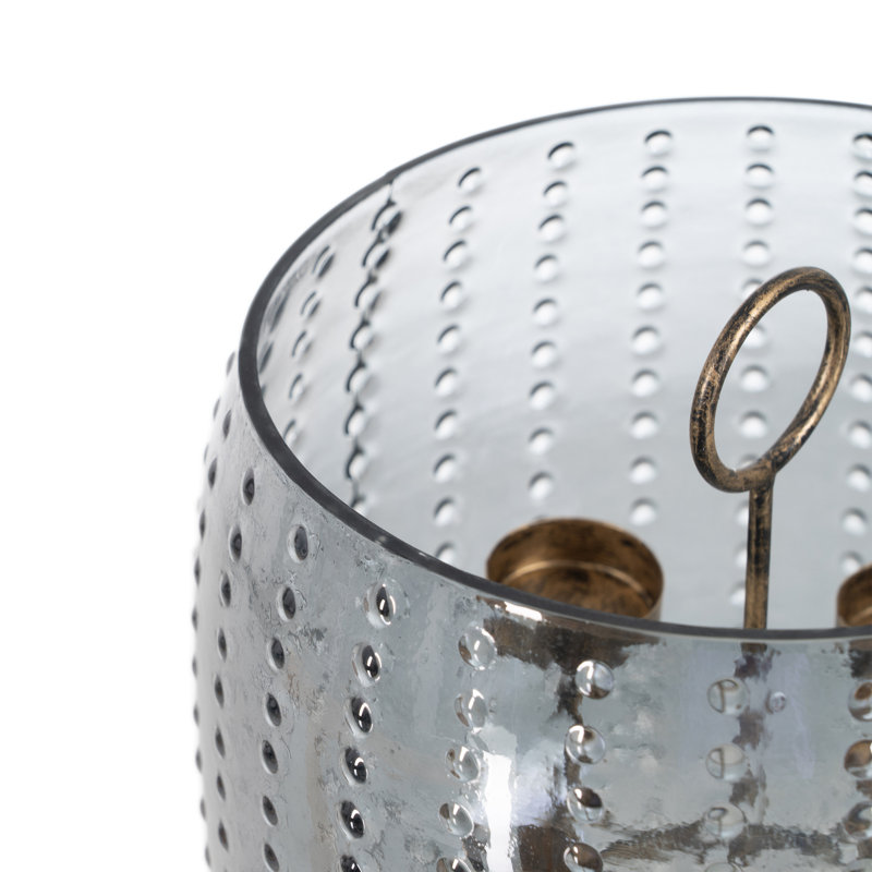 Glass Tabletop Tealight Holder, 20cm H x 23cm W x 23cm D