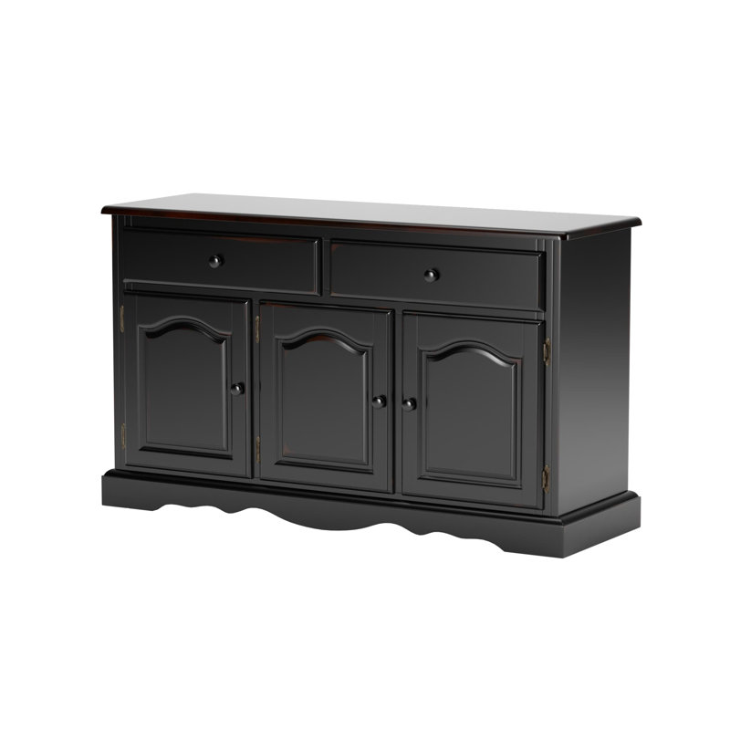 Lillehammer 53'' Solid Wood Sideboard, Antique Black/Cherry