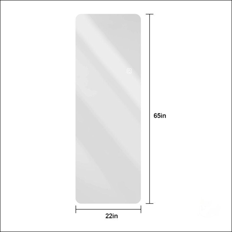 Miroir complet avec lumières, fixation murale, à intensité variable, éclairage 3 couleurs, pour chambre à coucher
