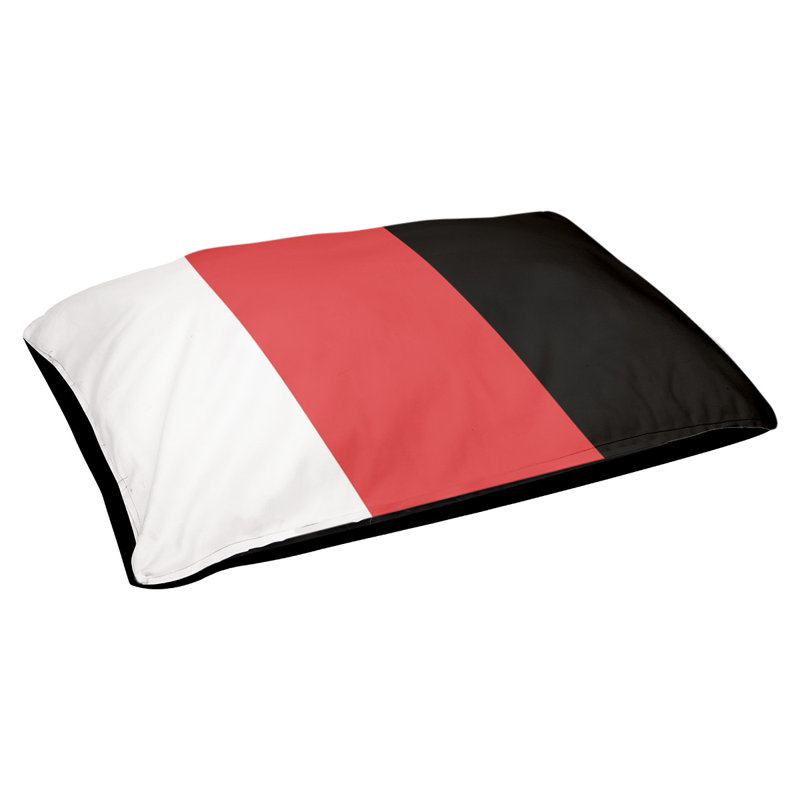 Coussin rectangulaire designer Kansas City, Moyen (L 18 po x l 28 po), Rouge / noir / blanc