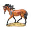 Figurine de cheval de résine en résine peinte sculpture de poney chevalier brun brun