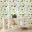 Papier peint adhésif peler et coller en PVC, revêtement mural auto-adhésif amovible avec aquarelle de dinosaure, impression de décoration de chambre de bébé, imperméable pour la décoration intérieure - rouleau