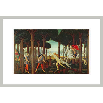 The Story of Nastagio degli Onesti: Nastagio's Vision of the Ghostly Pursuit in the Forest 1483 or 1487 by Sandro Botticelli -Framed Giclee Print