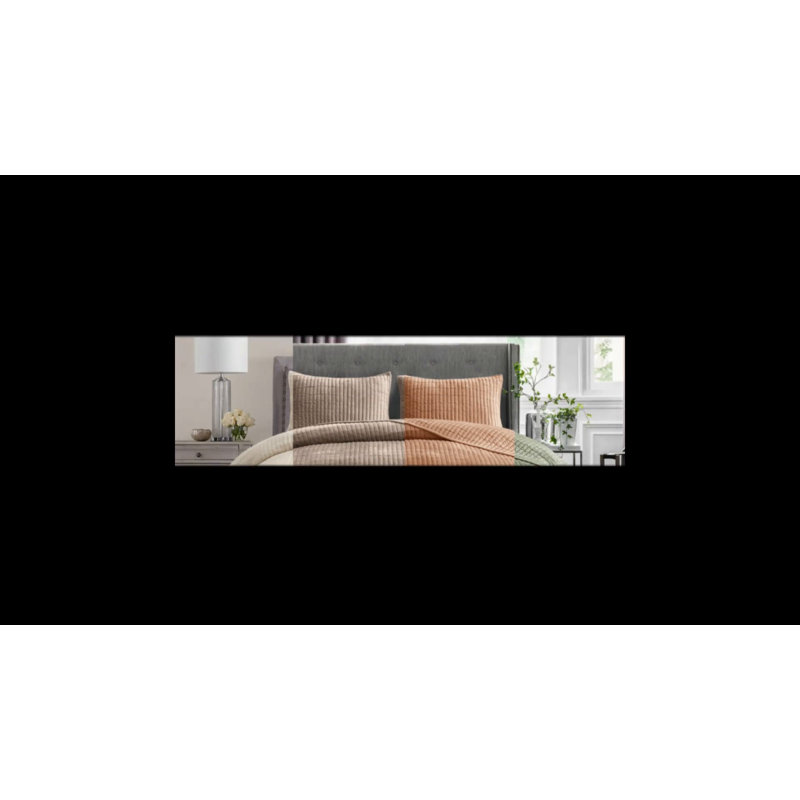 Cocoa Brown Queen Velvet Quilt Set with Pillow Shams