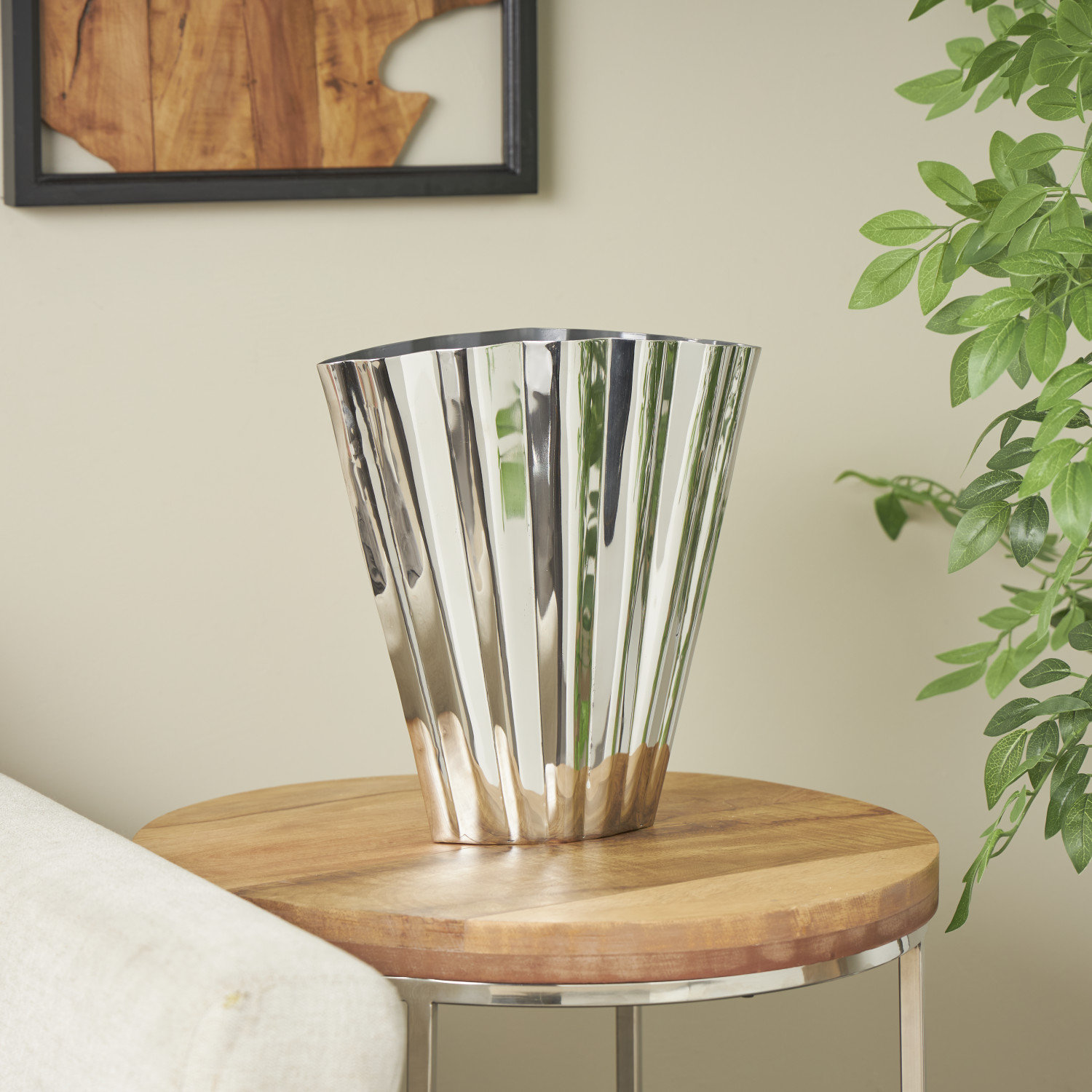 Giule Stainless Steel Table Vase, 12.3" H x 11.6" W x 5.05" D