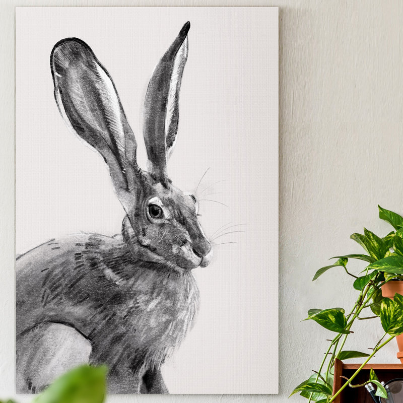 «Wild Hare II», reproduction d'art sur toile tendue, H 20 po x l 16 po x P 1 po