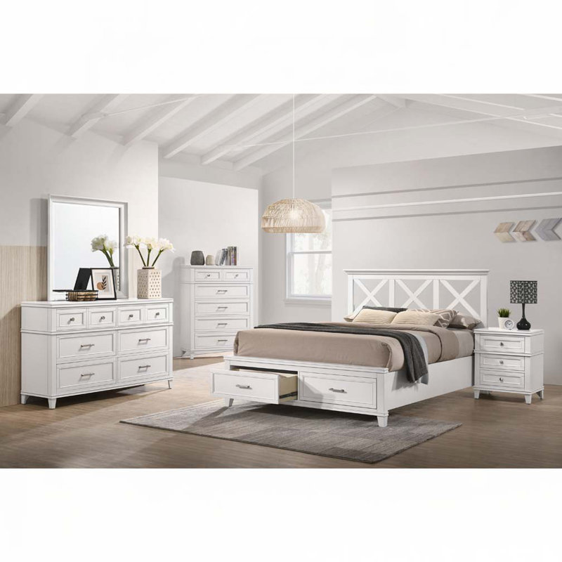 White 3 Drawer Nightstand