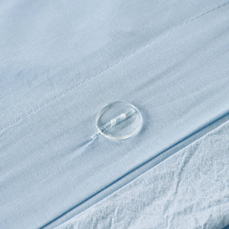 Ensemble de housse de couette en jacquard de coton avec taies décoratives européennes et coussins décoratifs Brooklyn, Bleu