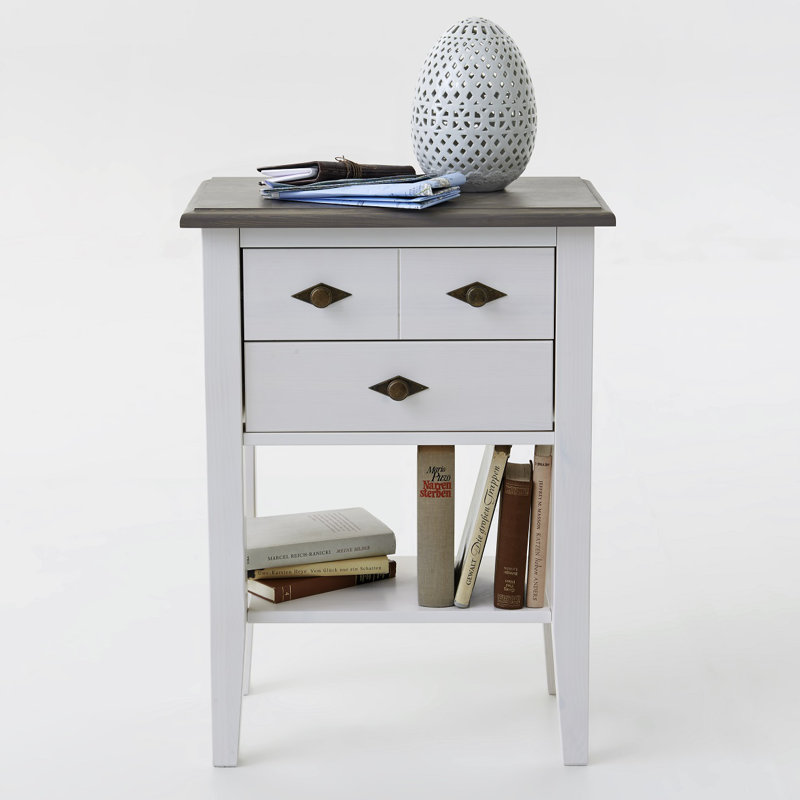 Hojanovice 58cm W Solid Wood Bedside Table