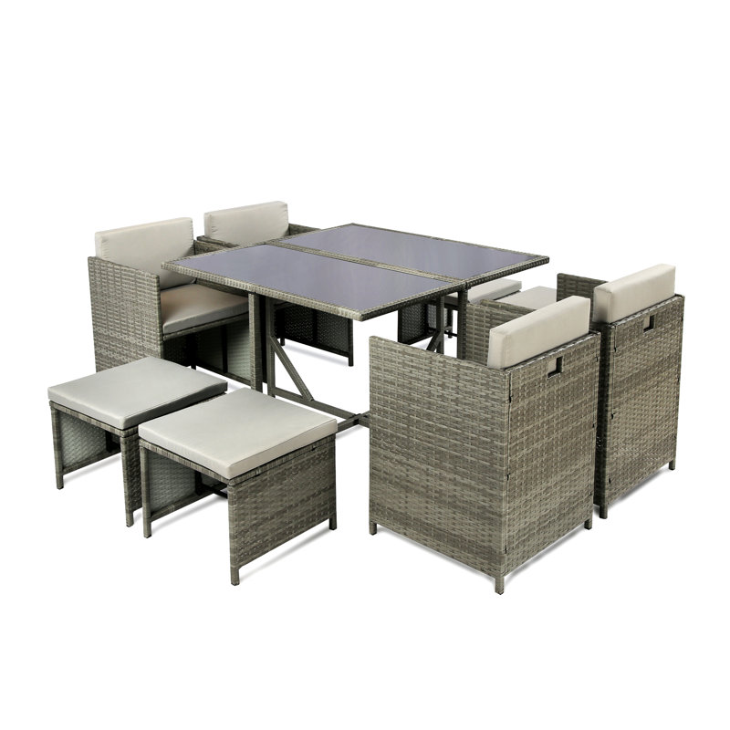 Mcabee 8 Person -Rattan Cube Dining Set - 110cm Long