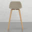 Tabourets de comptoir / de bar (2) - Tabouret incurvé de style Mid-Century avec cadre et dossier en bois naturel et placage de 2 pièces