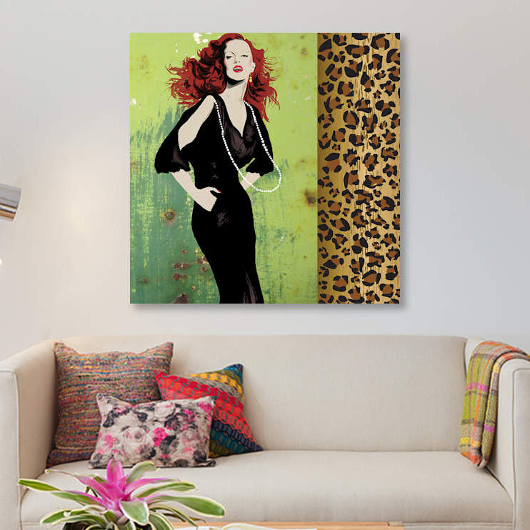 « vixen », reproduction sur toile, H 26 po x l 26 po x P 1,5 po, Pas de tapis, Toile tendue
