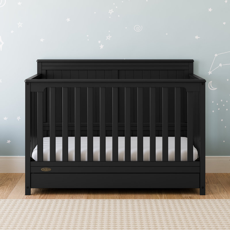 Lit de bébé convertible 5-en-1 Hadley, Noir, Lit à barreaux