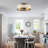 20" Cotton Fabric Caged Flush Mount Ceiling Fans 
