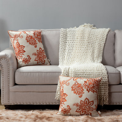 Housse de coussin décoratif floral Neva 20 po