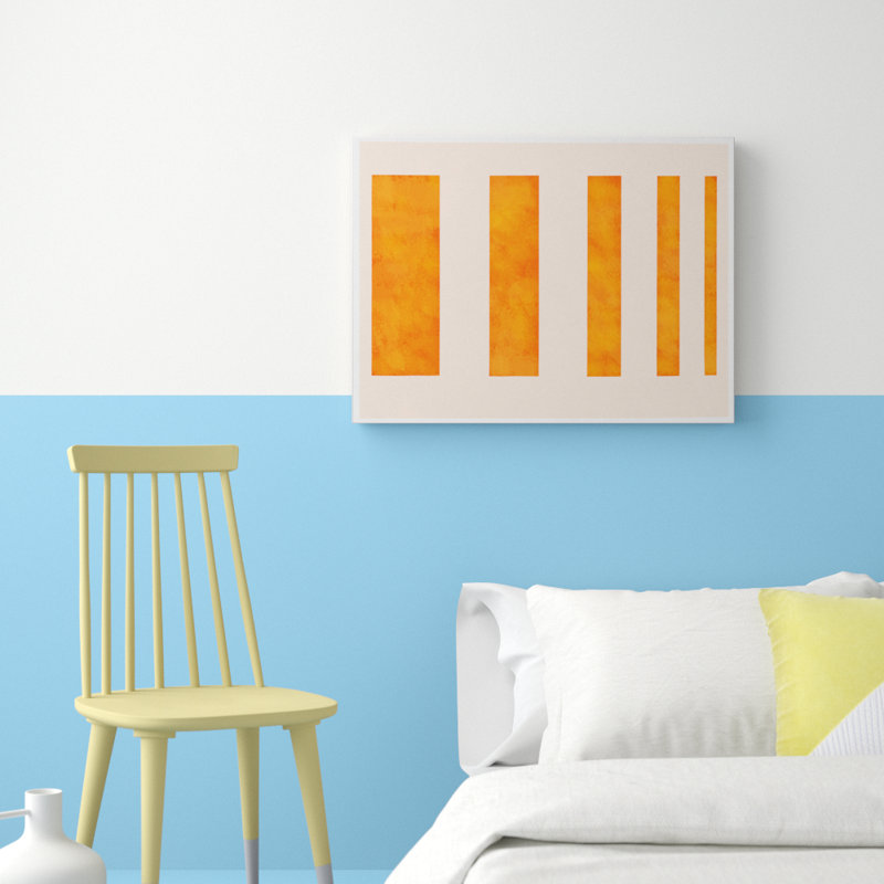 «Modern Art - Orange Levies» par 5by5collective - impression d'art graphique, Toile tendue, H 40 po x l 60 po, Sans cadre