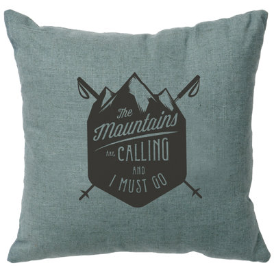 Wooded River Image Pillow - Mountains are Calling - Linen Ocean