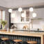 Grands luminaires suspendus sphériques en verre de lait