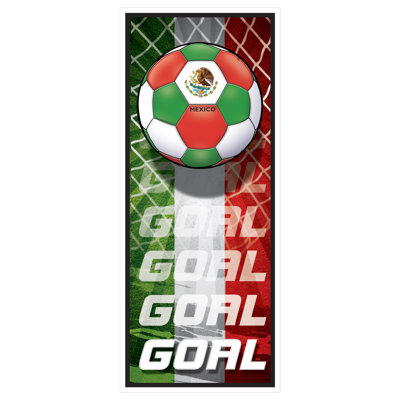 Beistle Mexico Soccer Door Cover – All-Weather Decoration with Mexican Football Graphic & “GOAL” Design, Décor for Sports Parties, Team Events & Themed Celebrations, 6' x 30"