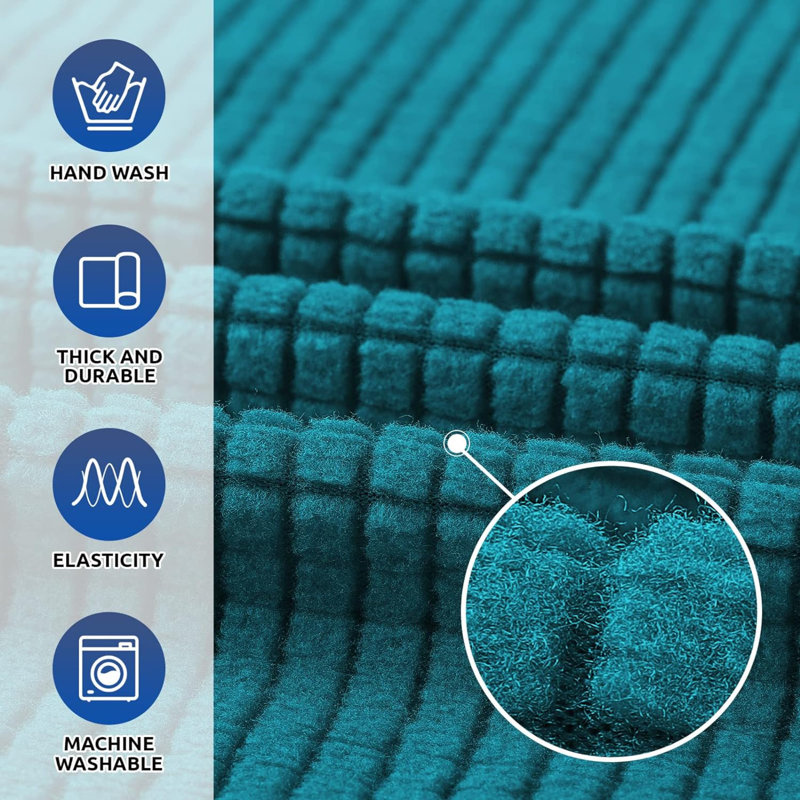 Housse simple pour fauteuil à coussins carrés / rectangulaires, Tissu bleu