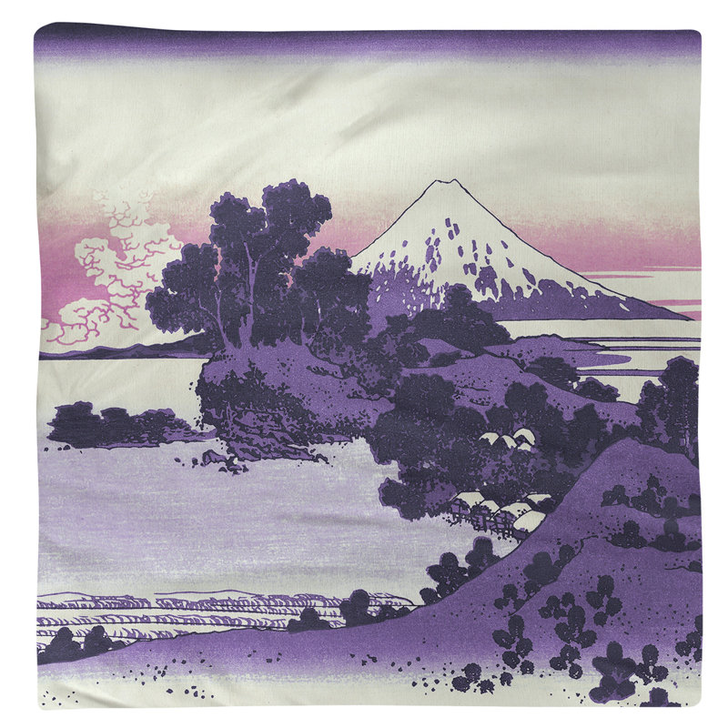 Katsushika Hokusai Cotton Square Napkin, Purple/Pink