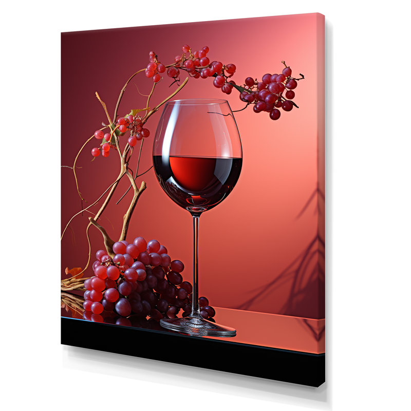 «Magenta Wine Glass Mystery», reproduction d'art sur toile, Toile tendue, 20" H x 12" W