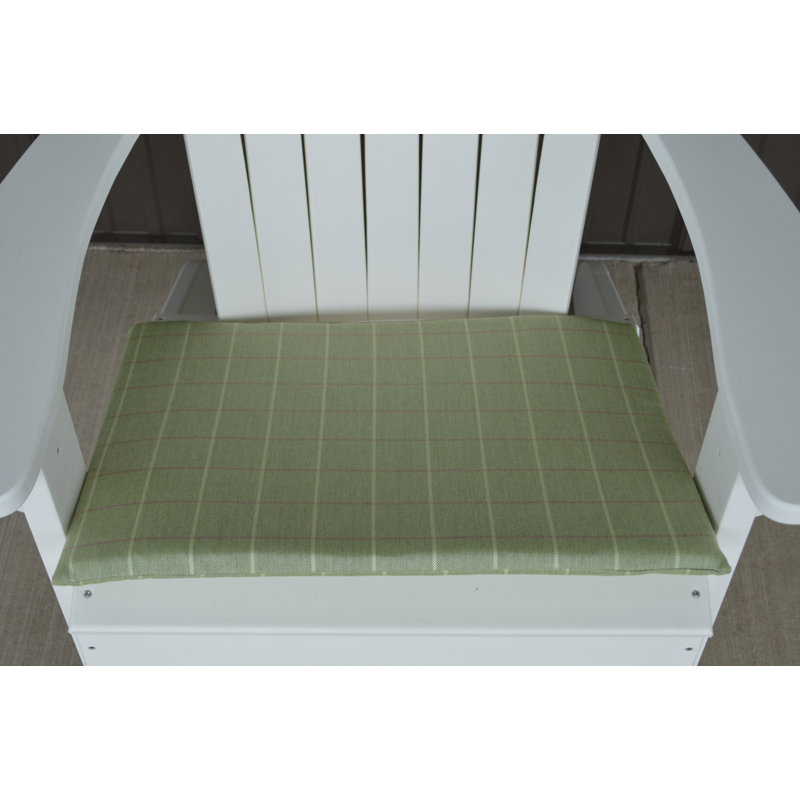 Striped Fabric Indoor/Outdoor Chair Cushion, Green, 22" W x 38" D