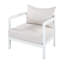 Chaise d'appoint d'extérieur à dossier courbé 27,6 po avec cadre en aluminium et coussin toutes saisons Pebblis-125962969-125962970