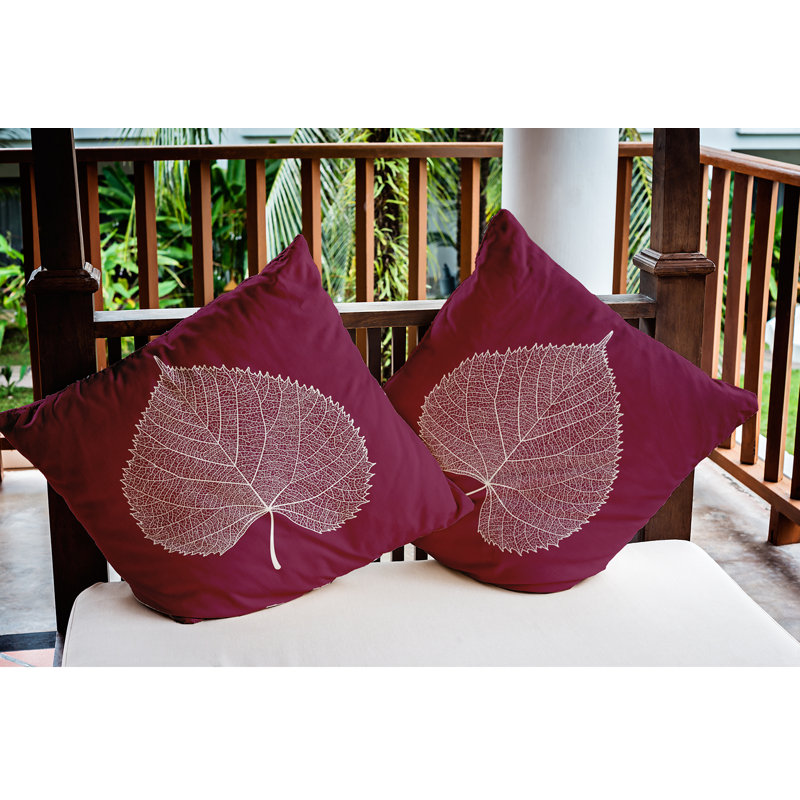  Housse et insert de coussin décoratif en polyester pour intérieur / extérieur E par Design, 16 po x 16 po, Prune