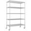 Tablette réglable en métal avec roulettes 47 po x l 24 po x 72 po - pour garde-manger, garage, cuisine, buanderie, tablettes à 5 niveaux et roulettes 45,98 po x 23,47 po 71,75 po, rangement pour garde-manger robuste