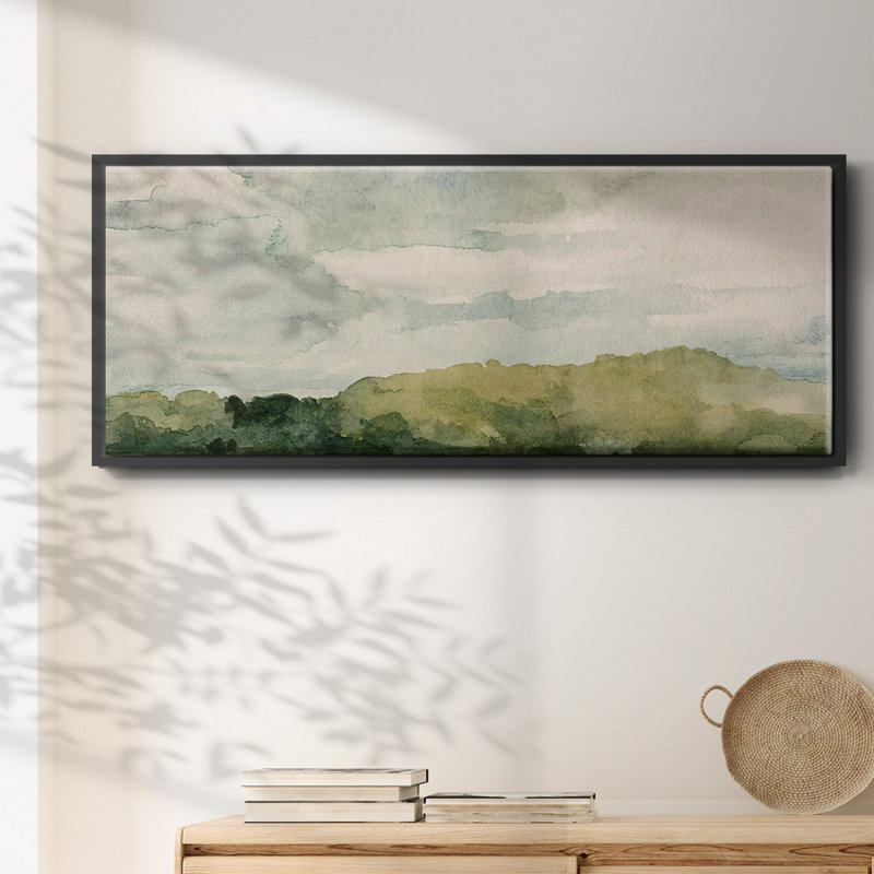 Riverside I- Framed Canvas, 12" H x 30" W