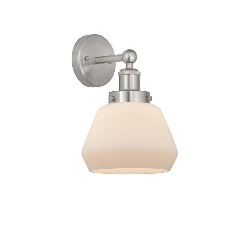 Carrboro Armed Sconce, Matte White, Brushed Satin Nickel