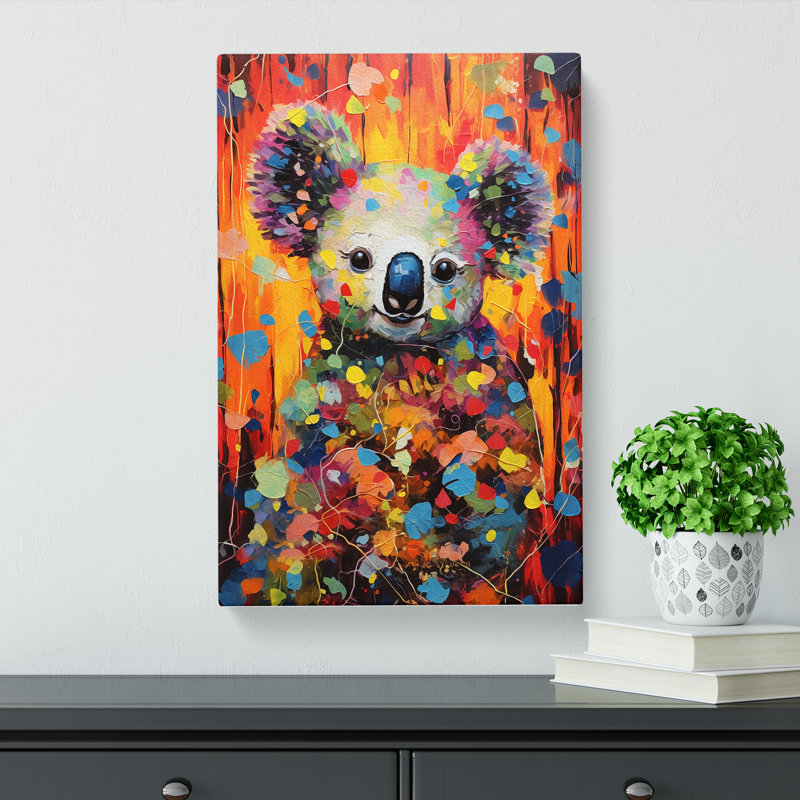 Koala Bear Abstract - No Frame Print, 76cm H x 50cm W x 3cm D