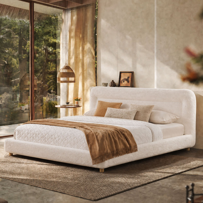 Lit plateforme tapissier Minimalist, King
