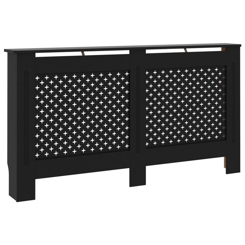 Dayanara Radiator Cover, Black, 81cm H x 152cm W x 19cm D