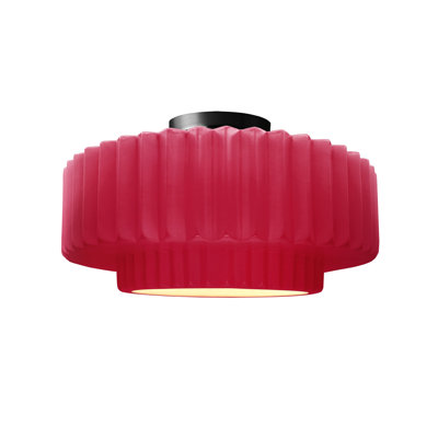 Radiance Ceramic Pleated Semi-Flush Mount