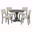 Ensemble de table de salle à manger 5 pièces avec pieds courbés et 4 chaises rembourrées pour la salle à manger-221480759-221480745
