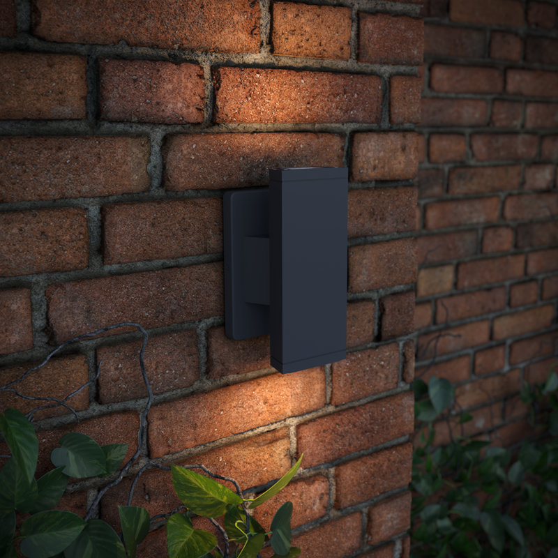 Deltrice 120 Volt Aluminum LED Wall Light - Waterproof Integrated Light with Modern Elegance, Dark Gray