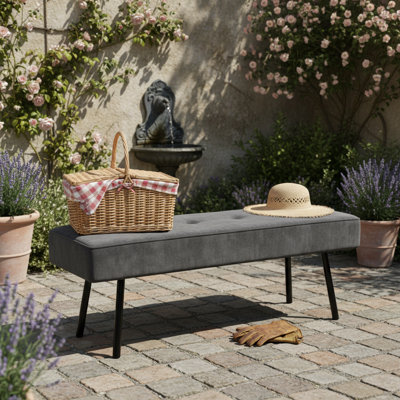 Corduroy Upholstered Bench, Modern Ottoman, Suitable For Multiple Areas, Suitable For Bed Foot by Red Barrel Studio