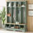 Alexander Farmhouse Hall Tree with 8 Hooks, Bench & Open Storage Compartments-132786098