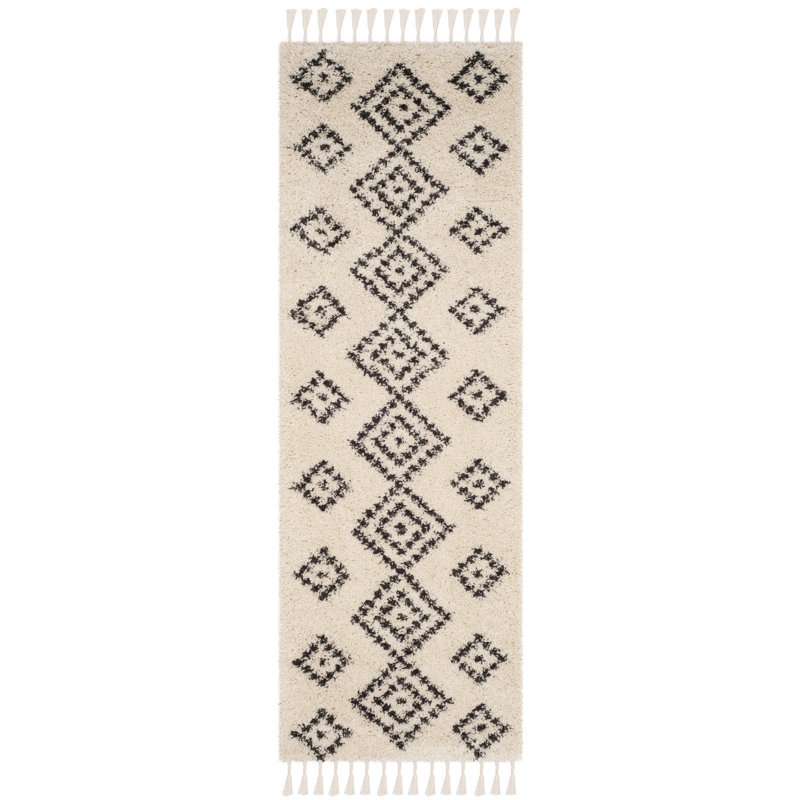 Cosper Fringe Shag 200 Performance Geometric Rug, Runner 2'3" x 7'
