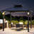 Rowan 10' X 10' Double  Hard Top Outdoor Patio Gazebo With Solar Self Powered LED Lights Per Post, Pavillian Roof