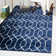 Glam Navy Blue Silver Area Rug