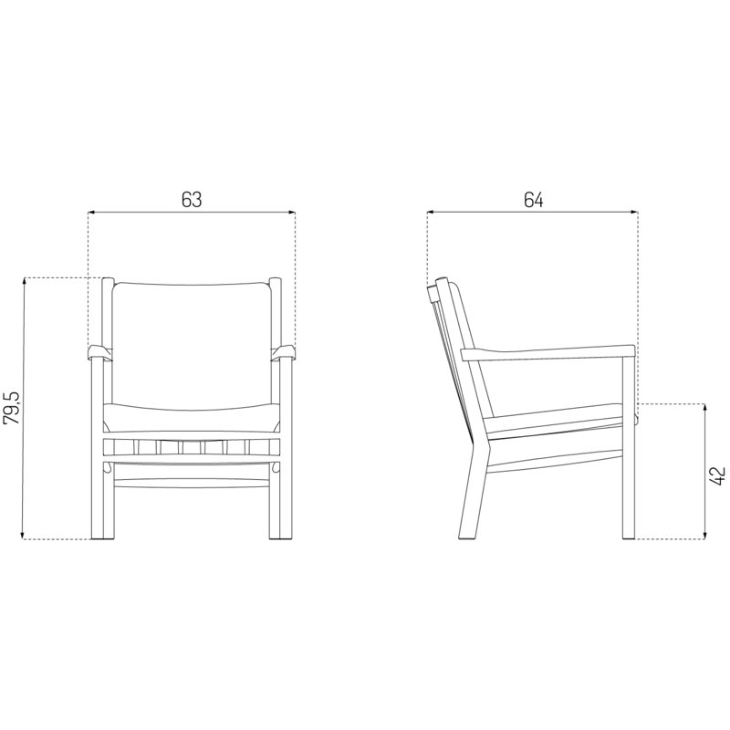 J147 Armchair, Beige