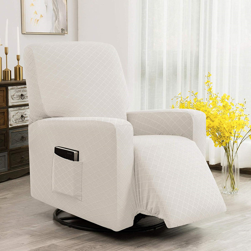 Housse pour fauteuil inclinable à coussins carrés ultra doux, Ivoire