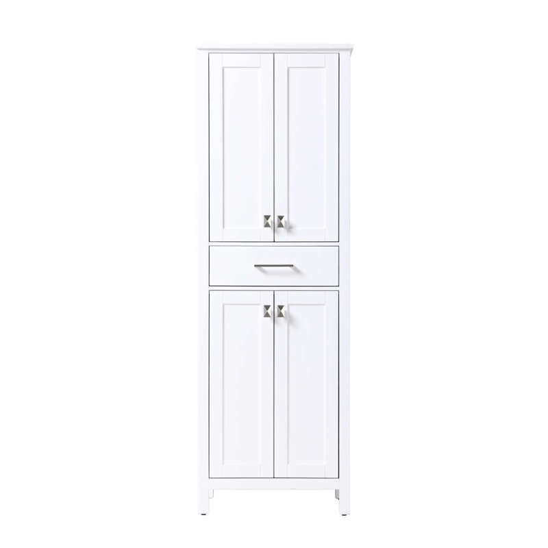 24 inch Bath Storage Cabinet in White, 72" H x 24" W x 18" D, White